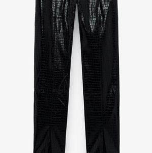 Zara Faux Croc Leather Pants Size Small